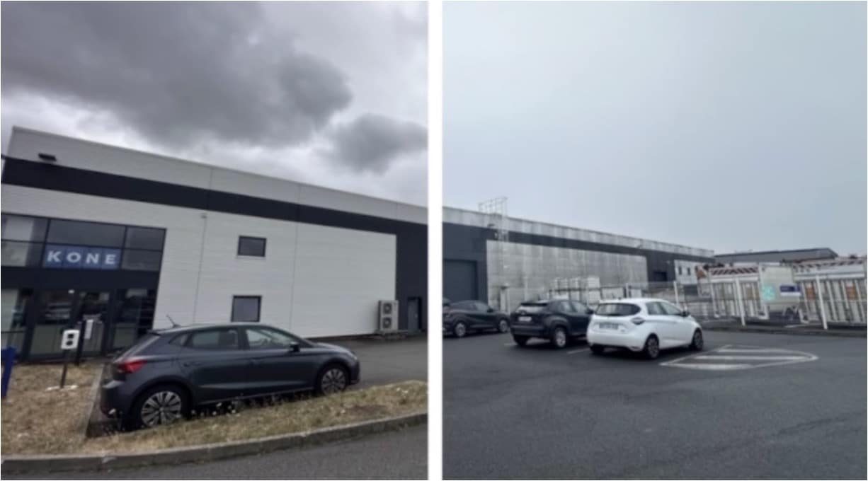 Bardage de bâtiment industriel avant et après nettoyage par drone